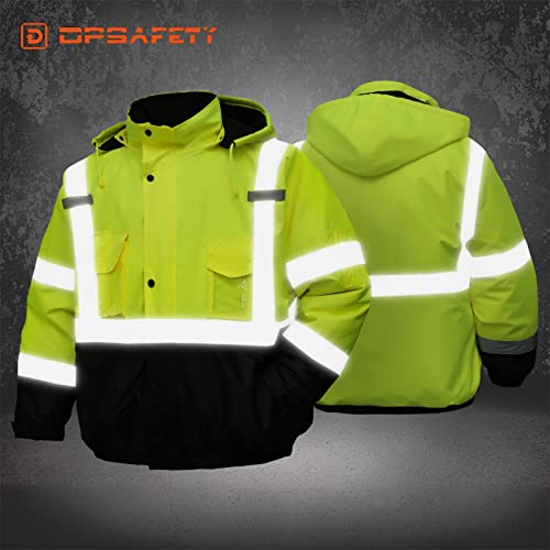 Dpsafety J202 Safety Jacket For Men, Reflective High Visibility Hooded Jacket thumb #3
