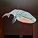 MSTPAC DIY Pendant Paper Lamp Creative Whale Lamp Pre-Cut Paper Craft kit 3D Paper Craft for Kid Gift Hanging Decoration -Blue Color with LED Bulb