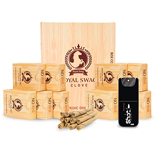 Royal Swag Ayurvedic & Herbal Long Filtered Bidi Smoke (Pack Of 10 X 20 Bidi Sticks Per Pack) With 12 Ml Shot To Stop Nicotine Craving Tobacco Free Dhoompan Helps In Quit Smoking (200 Sticks, 1 Shot) #TOP7