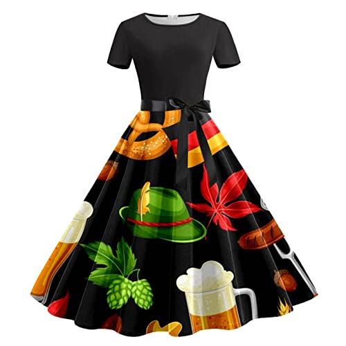 Kavitoz Dirndl Damen Schwarzdirndl Damen Dirndelkleider Damen Trachtenkleid...