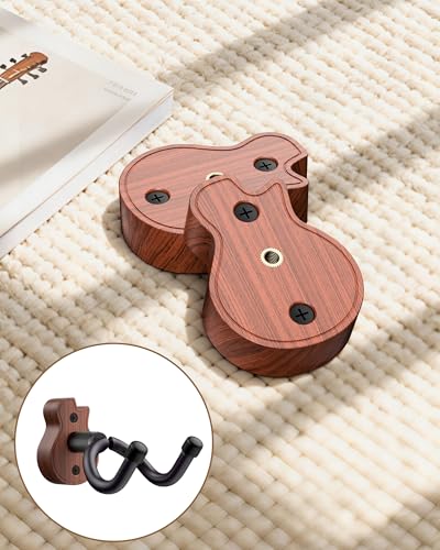 Image of New Bee Ukulele Wall Mount, Guitar Wall Mount Hanger Hook Holder Stand Bracket with Screw Fits All Size Bass Mandolin Banjo