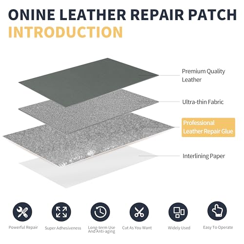 Image of Leather Repair Tape 3X60 inch Patch Leather Adhesive for Sofas, Car Seats, Handbags, Jackets,First Aid Patch (Gray)