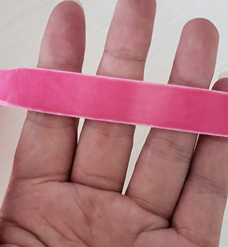 Image of 10 Yards Velvet Ribbon Spool (Dark Pink, 5 /8 inch)