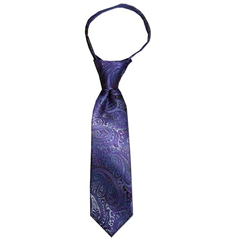 Children's Zipper Tie for ages 1-4 years old Lilac Paisley with Charcoal Toddler Tie