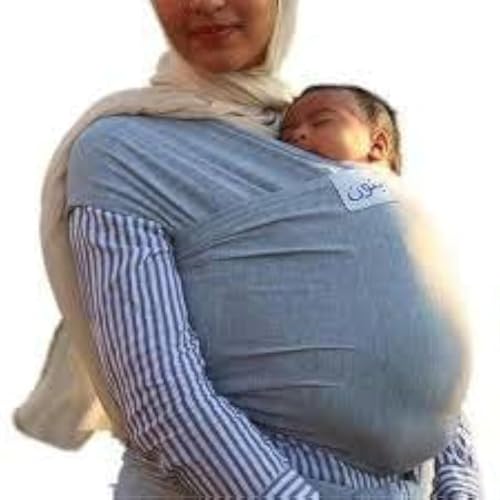 شيالة اطفال صحية ومريحة لف مرنة من بيبي راب (رمادي فاتح)