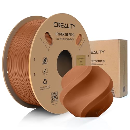 Creality Hyper PLA Filamento, Filamento para Impresora 3D 1.75 mm 1KG, PLA de Alta Velocidad 30-600 mm/s, Precisión Dimensional +/- 0.02 mm, Compatible Impresoras 3D, PLA Marrón