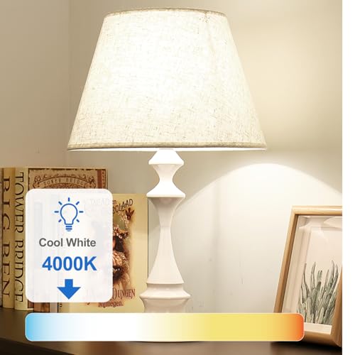 Image of TJOY 24 Pack A19 LED Light Bulbs, 60 Watt Equivalent, Efficient 9W, Cool White 4000K, E26 Standard Base, Neutral White Light Bulb, Non Dimmable Energy Saving for Home, 800LM, 120V, 80 CRI, UL Listed
