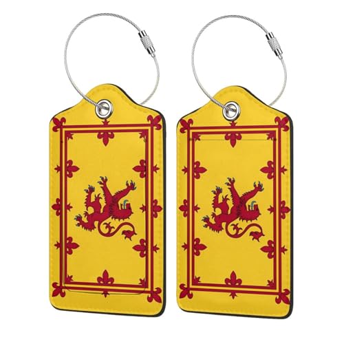 Scotland Rampant Lion Luggage Tag Stainless Steel Loop