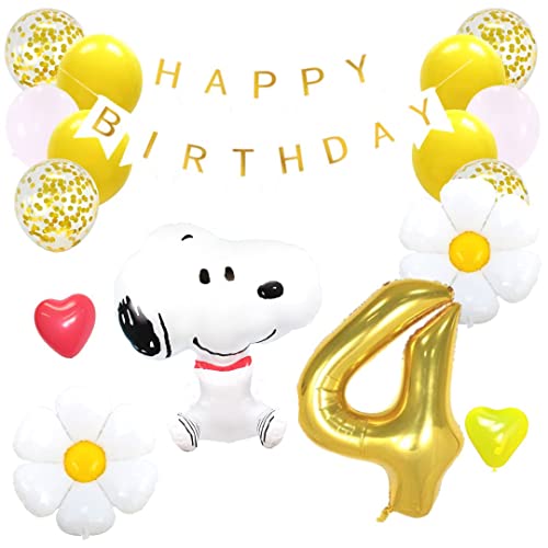 BALLOON DAYS 誕生日 飾り付けセットバルーン 風船 HAPPYBIRTHDAY スヌーピー SNOOPY ガーランド バースデー デコレーション 可愛い 黄色 ハート 数字 大人 子供 女の子 男の子 (4)