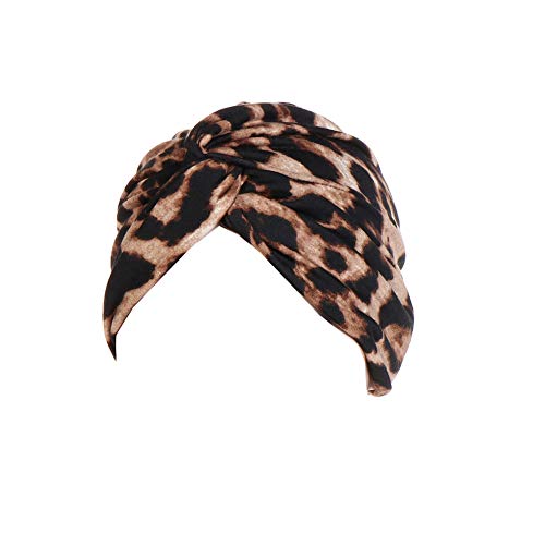 Anqeeso - Sombrero de turbante plisado para mujer, 2 unidades, con volantes, estampado floral Color-4 F