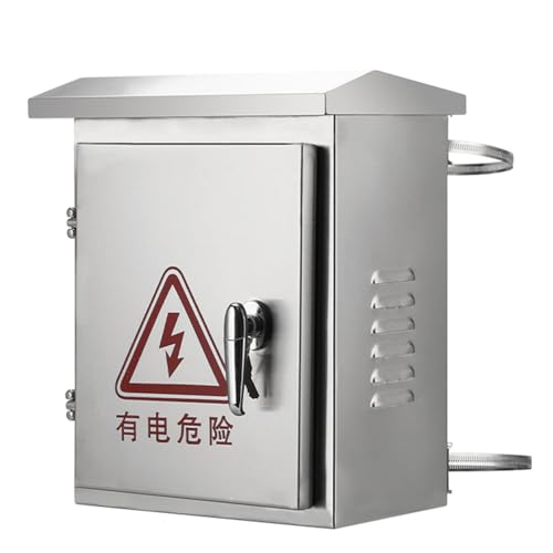 Stainless Steel Weatherproof Electrical Enclosure Box, Adjustable Hoop, Outdoor Junction Box for Electric Vehicle Charging, Industrial & Garden Pole Mounting Solutions
