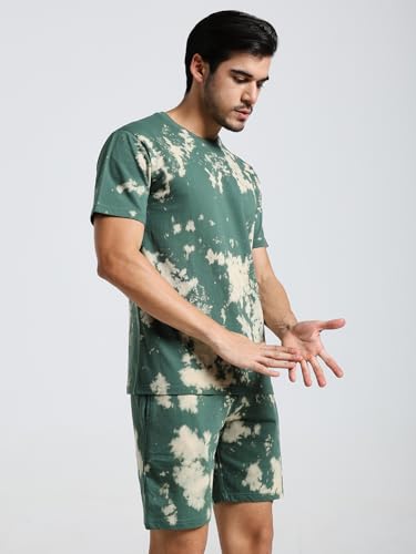 Image of Vogaan Men's Cotton Short Sleeve Tracksuit Summer T Shirt & Shorts Set with 2 Pockets || Casual Co-ord Sets