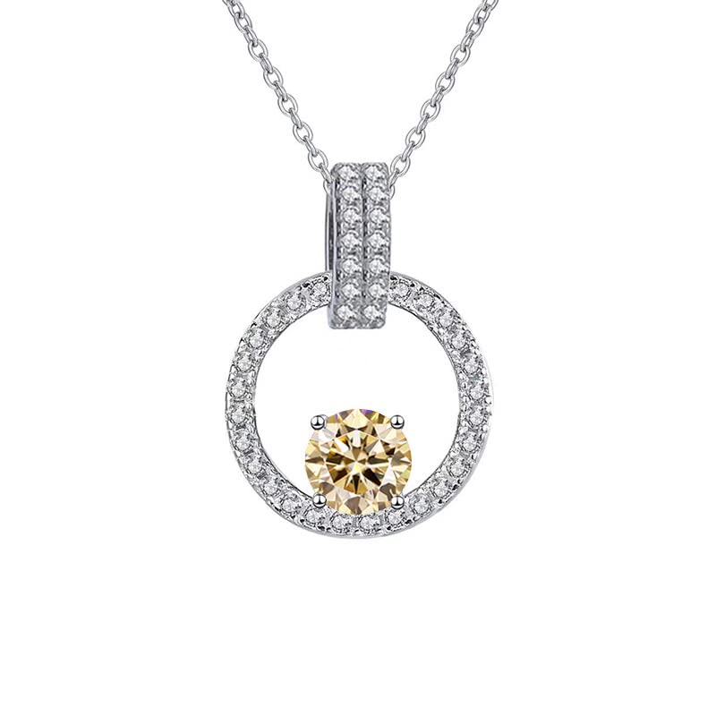 Collier en diamant Moissanite anti-ternissement pour femme, pendentif durable au sertissage robuste