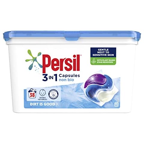 Persil Non Bio 3 in 1 Laundry Detergent Washing Pods Capsules Tablets (38 Washes), Gentle & Huggably Soft for Sensitive Skin with Comfort freshness, Biodegradable ingredients Cover