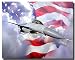 Military F-16A Falcon Fighting Jet Flag Aviation Wall Decor Art Print Poster (16x20)