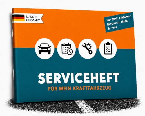 Falkenhorn Serviceheft Auto | Universal Scheckheft Inspektionsheft & Wartungsheft für KFZ PKW Oldtimer UVM 15 Inspektionen Fahrzeugdaten Halterwechsel & Notfallnummern Made in DE 1er