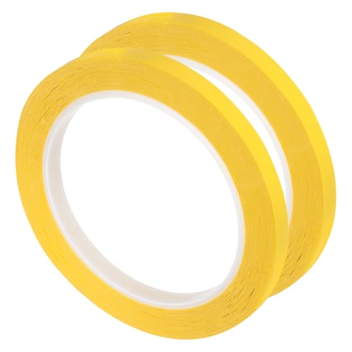 Image of uxcell 2 Rolls Yellow 0.39 Inch x 72 Yards Polyester Film Electrical Tape PET Tape High Temperature Heat Resistant Tape for Transformer Motor Wire 5S Positioning Logo,10mm x 66m