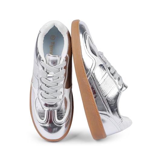 Tigeridea Fashion Sneakers for Women Lace up Rounded Toe Flat Dressy Womens Sneakers Causal Tennis Shoes
