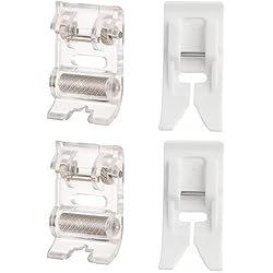 Maquina Recta Juki Guador Prensatelas de Teflón y Prensatelas de Rodillo con Ruedas Antiadherente de Teflón Zigzag Máquina de Coser Prensatelas Universal Snap-On para Domésticas Alfa Singer Janome Juki Elna Lidl 4pcs