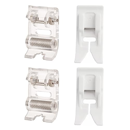 Pied-de-Biche Anti-Adhérent en Téflon et Pied à Rouleau,Guador Pied Presseur Machine à Coudre Domestique Pied de Biche de Rouleau avec Roue Pied-de-Biche...