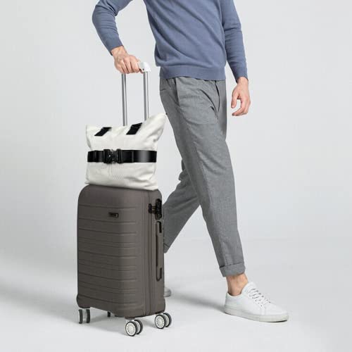 Image of Luggage Straps for Carry On, Vethers Add a Bag Travel Belt, Hands Free Luggage Helper, Adjustable and Stylish Belt with Metal Buckles for Second Bag, Tote, Airport Travel Accessory (Jet)