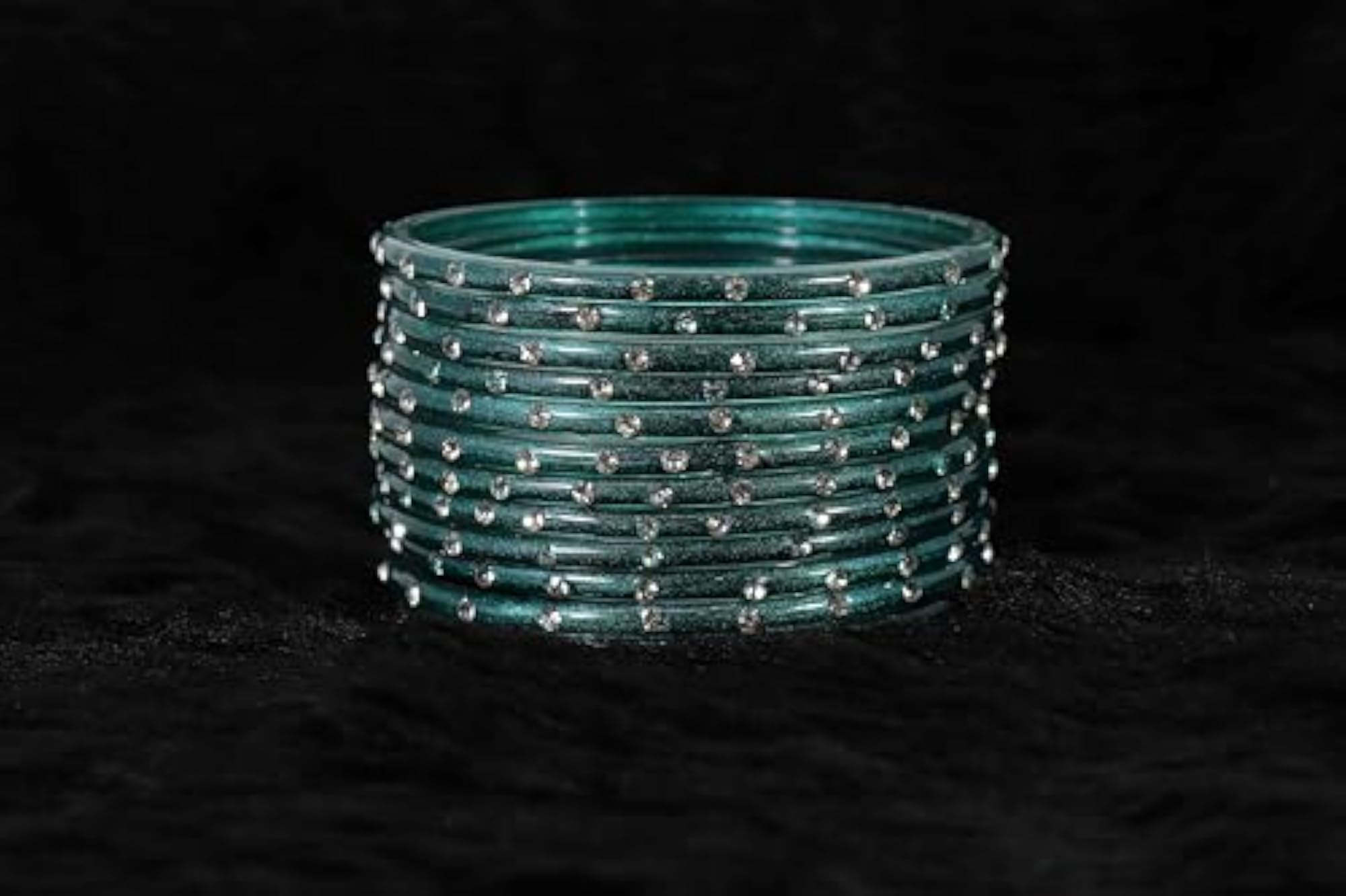 Glass Bangles with Zircon Stone Set for Daily use & Parties