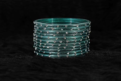 Glass Bangles with Zircon Stone Set for Daily use & Parties