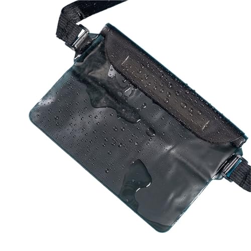 MKLHAVB Bolsa Estanca Bolsa de natación Impermeable 3 Capas, Transparente, Gran tamaño, for iPhone y teléfono móvil(Black)