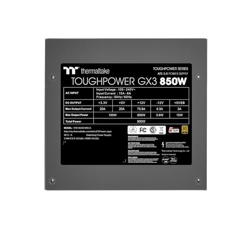 Tt Toughpower Gx3 schwarz 5x Pcie Kabel management 850 Watt - vue 7