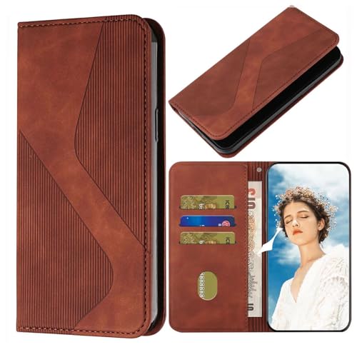 TIANCI Funda para Sony Xperia 10 Vi Carcasa, Magnética Oculta del Cuero de la PU Caja, Cartera Rayada en Forma de S Flip Fundas para Sony Xperia 10 Vi Case