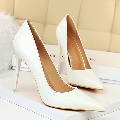 LUXINYU Women Fashion High Heels Pointed Toe Stiletto Pu Leather Dress Shoes Classic Office Casual Wedding Evening Party Pump Shoes4