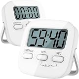 2 PCS Minuteur de Cuisine, Minuteur avec Compte à Rebours, Mode Silencieux