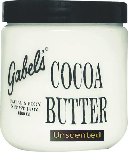 Gabel’s Unscented Cocoa Butter 13oz Facial & Body Creme. No Dye. Limited Edition Authentic Manufacturer Direct has protection seal logo in black label