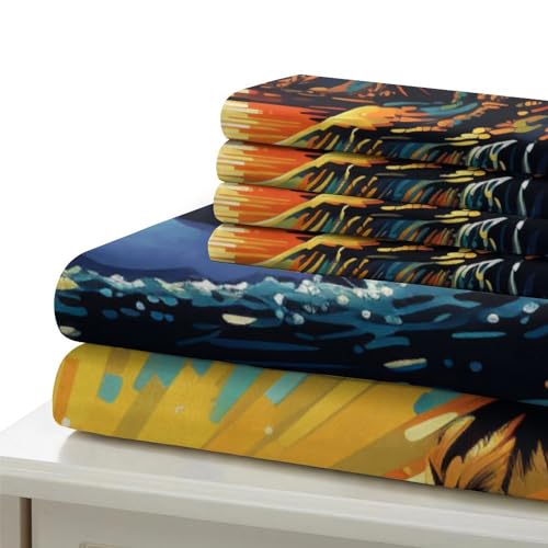 Housse de couette requin pour lit simple ado parure microfibre sans repassage