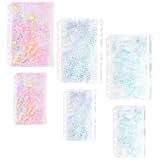 ROMISBABA 6個バインダーポケット ジッパーポーチ 再利用可能な収納バッグ 名刺収納付き 透明フロント設計 書類や文房具の整理に 頑丈な素材