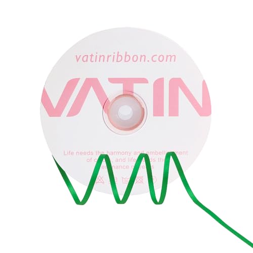 VATIN Emerald Satin Ribbon 1/8 Inch x 100 Yards for Gift Wrapping