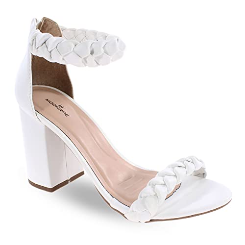 Sandália Modarpe Salto Bloco Grosso Feminina B06 Cor:Branco;Tamanho:38