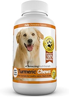Amazing Turmeric for Dogs Curcumin Pet Antioxidant, Eliminates Joint Pain Inflammation, 120 Chews