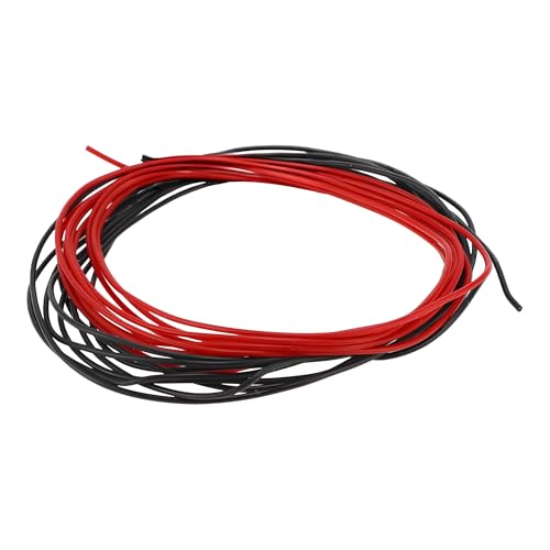 Partuto 1 Set 22AWG Universal Ground Wire Car Radio, Automotive, Car Speakers Power Wire Fully Insulated& Soft Touch Jacket TC Black,Red 10FT Black+10FT Red