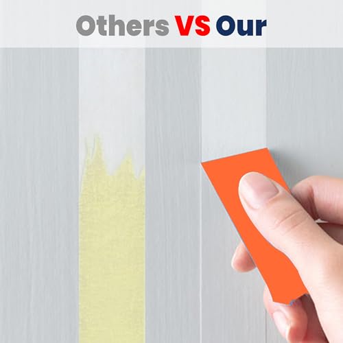Image of Adhes Orange Masking Tape,6 Rolls x 0.7'' x 55yds, Clean Removal Painter's Tape for Automotive, Home, Wall, and Trim Use
