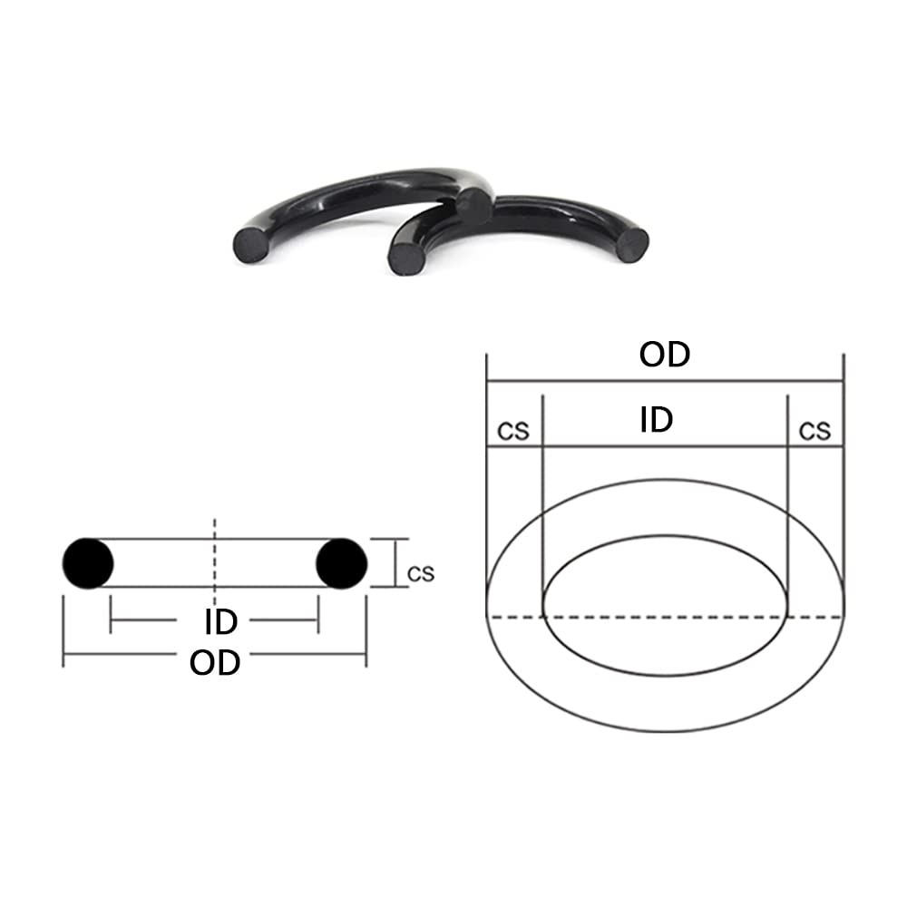 Nitrile Rubber NBR O Ring Seal Gasket Thickness CS 2.4mm,OD 35mm 9PCS
