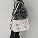 Fashion Crossbody Bag with Cute Accessories Nylon Casual Messenger Bag with Pendant Lightweight Handbag Travel Daypacks (White)
