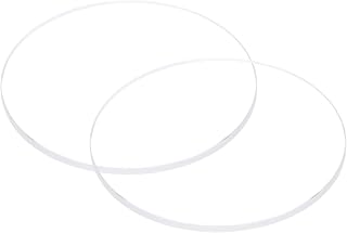 HARFINGTON 2pcs Watch Clear Crystal Lens Glass 38mm Dia. 2mm Thick Round Flat Mineral High Transmittance Watch Glass Replacement Part for Watchmaker Repair