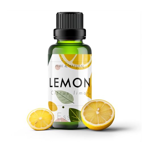 Image of Esslux Lemon Essential Oil for Skin Care and Relaxation - Natural Lemon Oil for Cleaning - 100 Pure Therapeutic Grade Essential Oils for Aromatherapy - 120ml