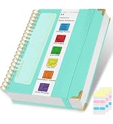 HAUTOCO Spiral Notebook 8.5"x 11", 320 Pages College Ruled Leather Notebook Journal, 100 GSM Pape...