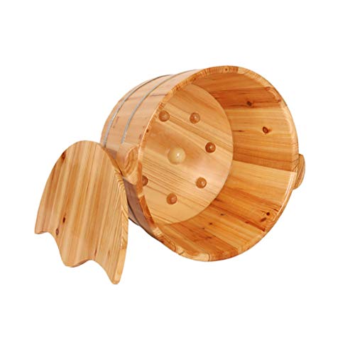 Cubeta de masaje para pies artesanal de madera sólida
