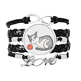 Cantidad: 1 pulsera. DIYthinker Miaoji - Pulsera de piel trenzada con diseño de marionetas de acuarela para gato, accesorio para amor, regalo