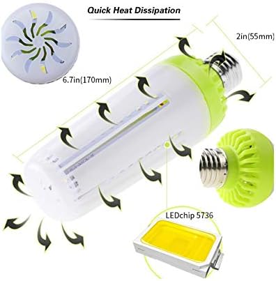 2Pack LED Corn Light Bulb, 20W, E26 Socket, 3000K Warm White, 200W Equivalent, 2000 Lumen, LED Bulb for Indoor Outdoor Garage Factory Warehouse Backyard Garden (3000K-Warm White)