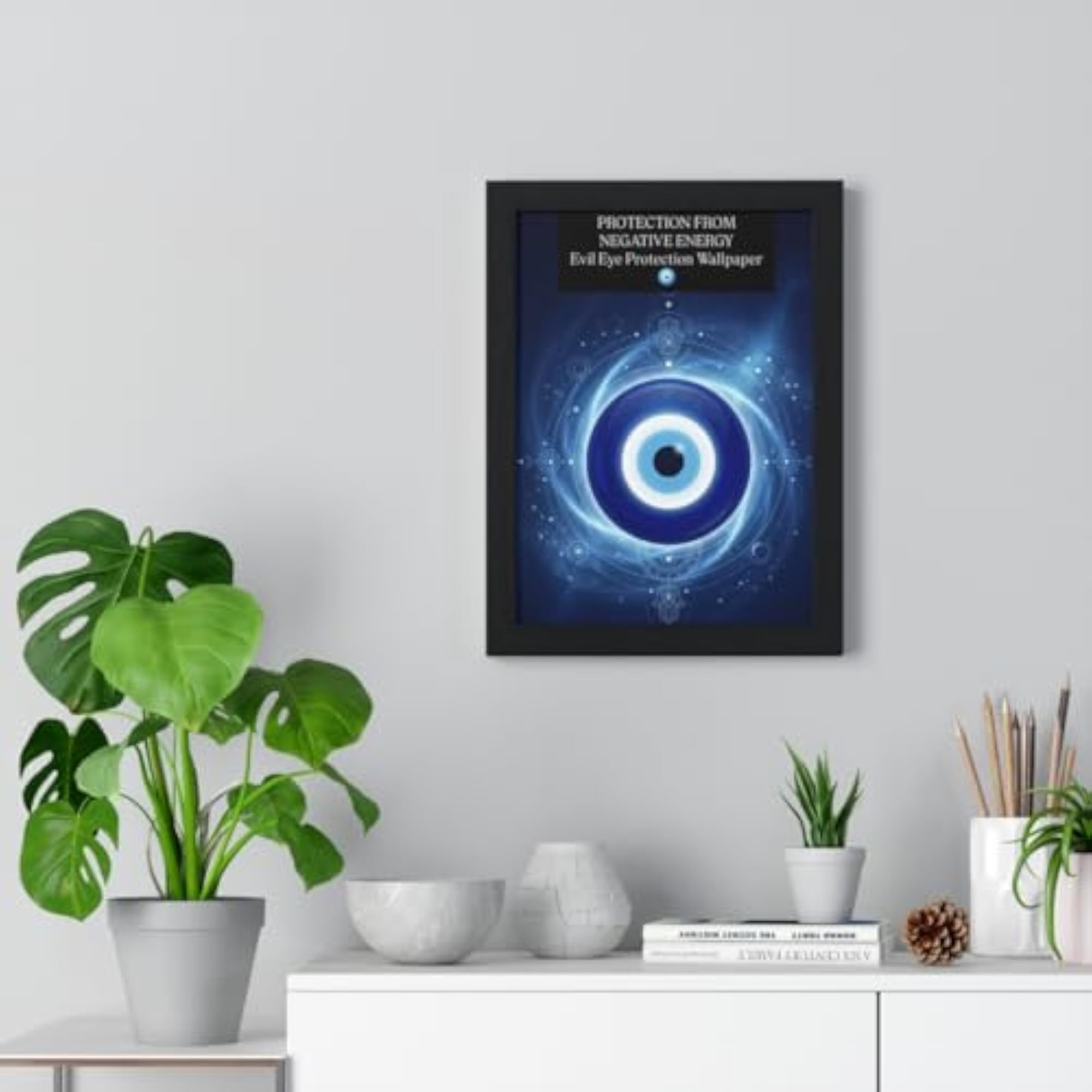 Evil Eye Protection Wall Art, Framed Poster Decor