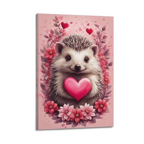 Poster sur toile hérisson pour habiller un mur vide chambre 30x45